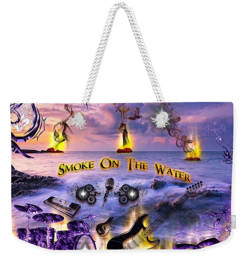 Made In Japan Weekender Tote Bag featuring the digital art Smoke On The Water by Michael Damiani