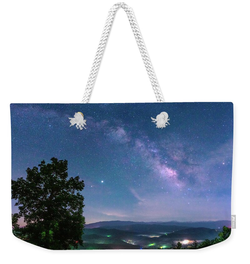 Milky Way Weekender Tote Bag featuring the photograph Smoky Mountain Milky Way by Darrell DeRosia