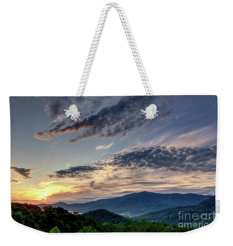 Smoky Mountains Weekender Tote Bag featuring the photograph Smoky Mountain Sunrise 2 by Phil Perkins
