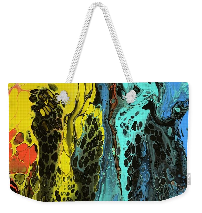 Snake Weekender Tote Bag featuring the painting Snake skin by Nicole DiCicco