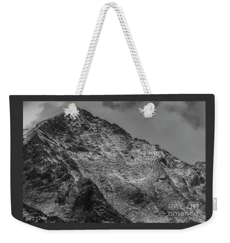 Landscape Weekender Tote Bag featuring the photograph Snow and Rock by Seth Betterly
