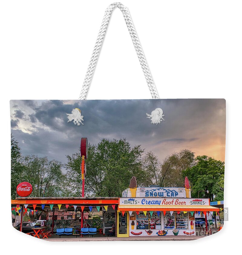 Snow Cap Weekender Tote Bag featuring the photograph Snow Cap by Andrea Smith