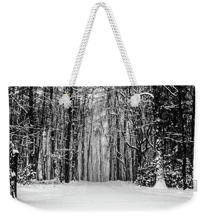 Catskills Weekender Tote Bag featuring the photograph Snow Storm by Louis Dallara