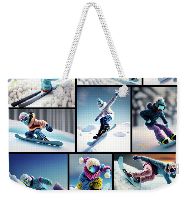 Ski Weekender Tote Bag featuring the digital art Snow Wools 001 by Stephen Younts