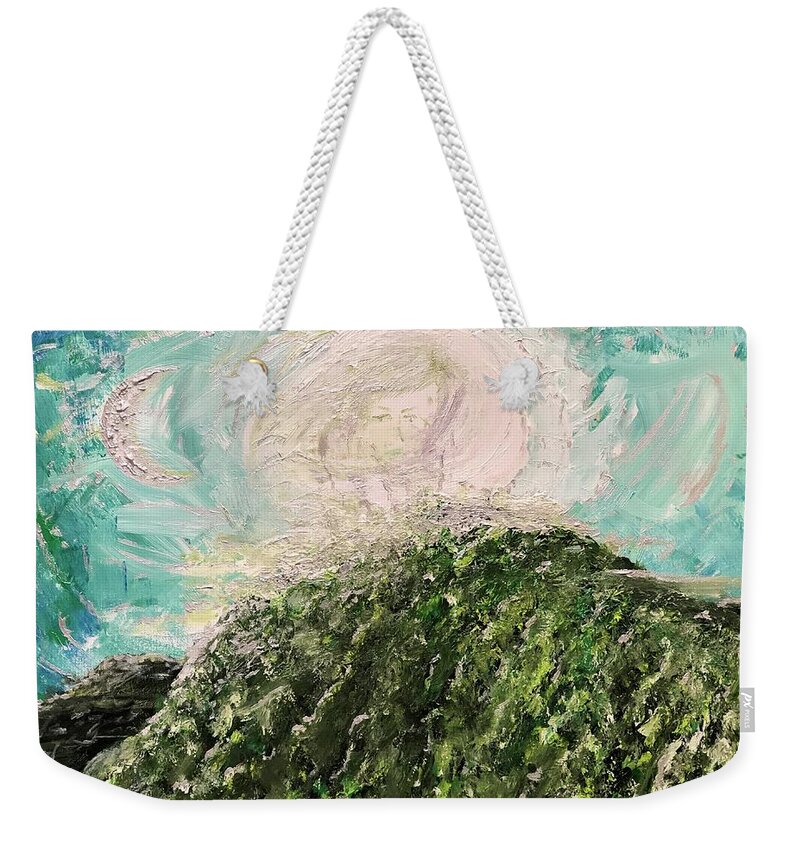 Goddess Weekender Tote Bag featuring the painting Snowdon by Bethany Beeler