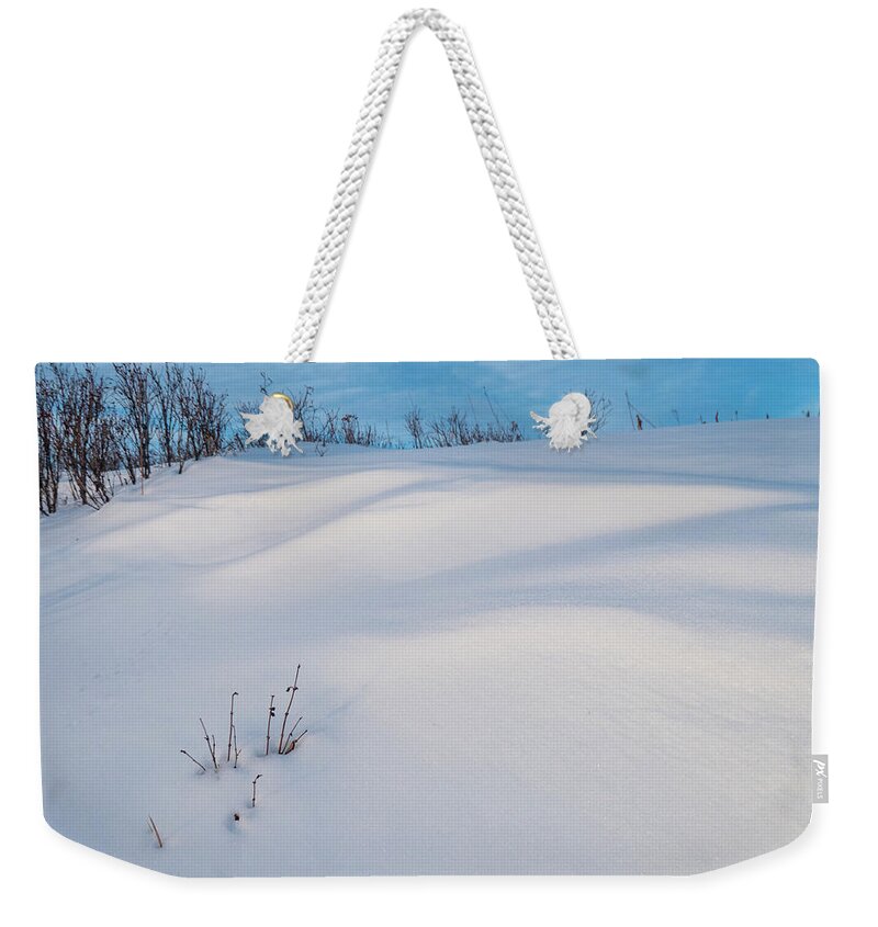 Snowdrift Weekender Tote Bag featuring the photograph Snowdrifts by Karen Rispin