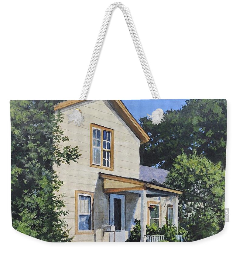 Small Town Weekender Tote Bag featuring the painting Snuggle In by William Brody