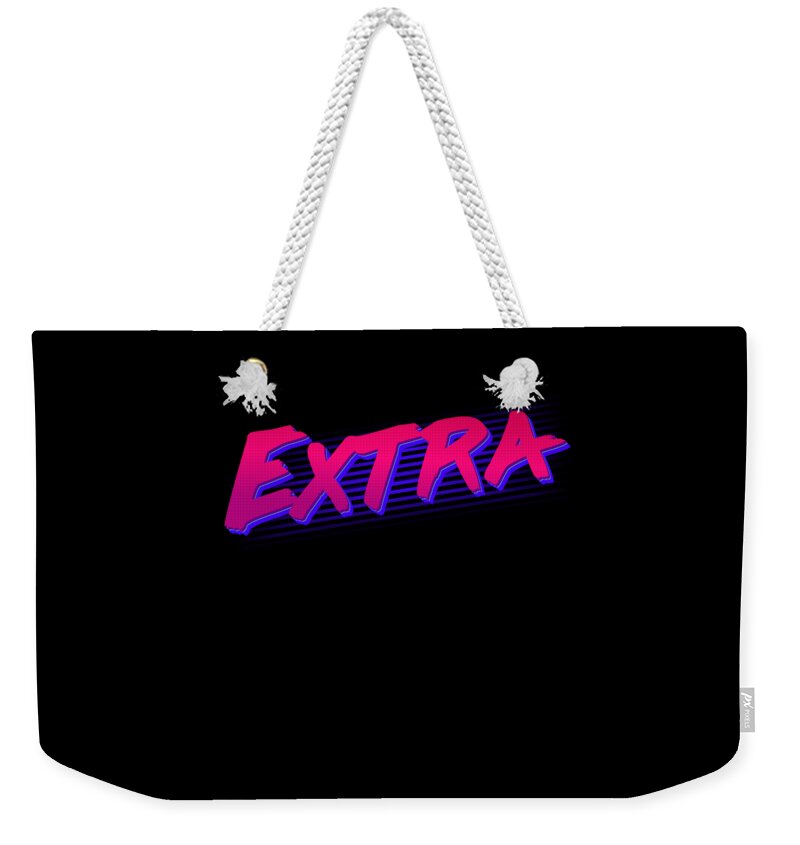 Retro Weekender Tote Bag featuring the digital art So Extra by Flippin Sweet Gear