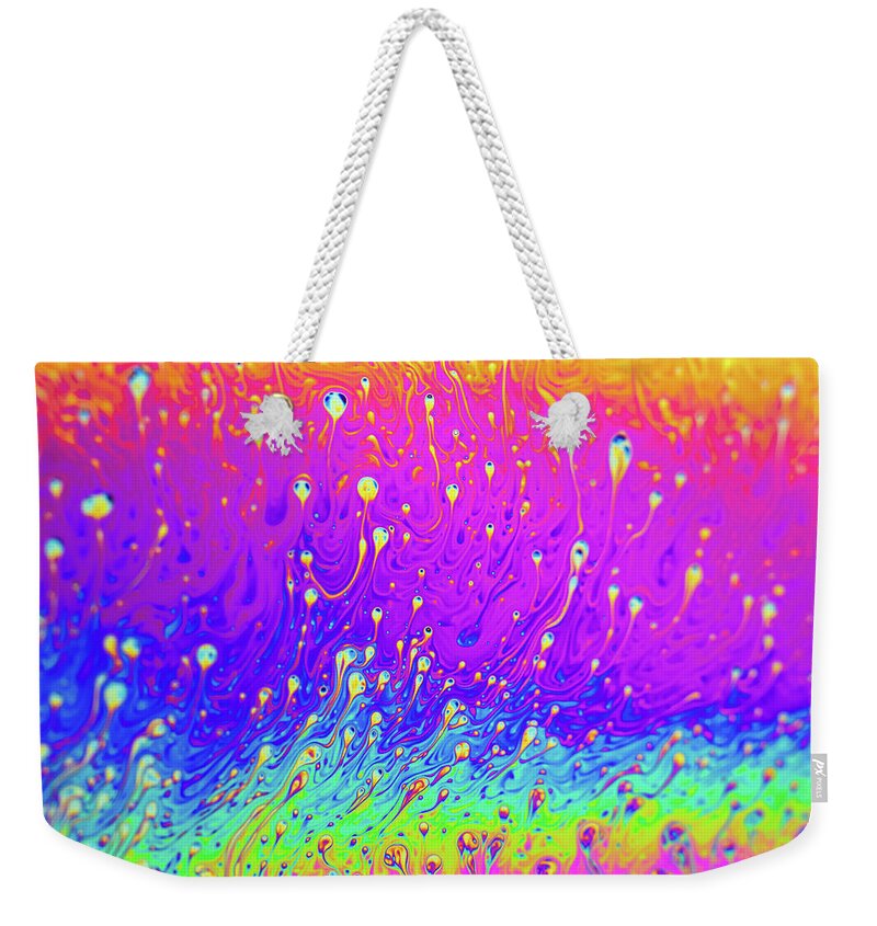Bubble Weekender Tote Bag featuring the photograph Soap Film Abstract by SR Green