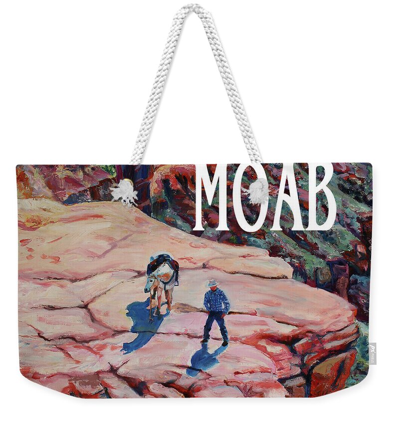 Facemask Weekender Tote Bag featuring the painting Social Distancing in MOAB by Page Holland