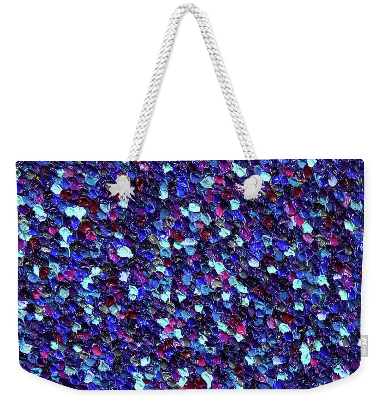 Abstract Weekender Tote Bag featuring the painting Soft Blue Transitions by Dean Triolo