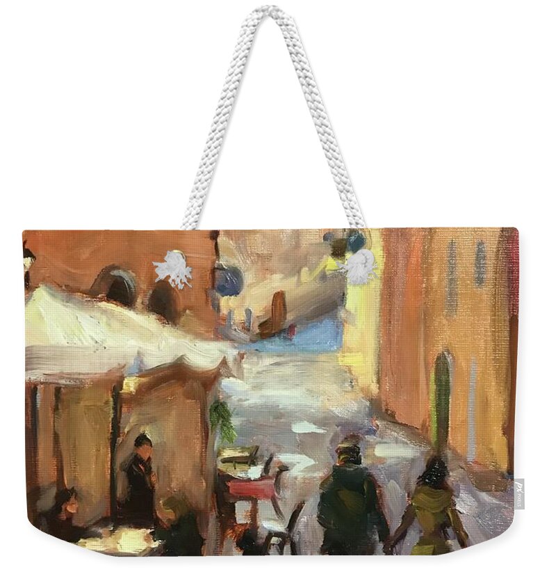 Florence Weekender Tote Bag featuring the painting Soft light of day by Ashlee Trcka