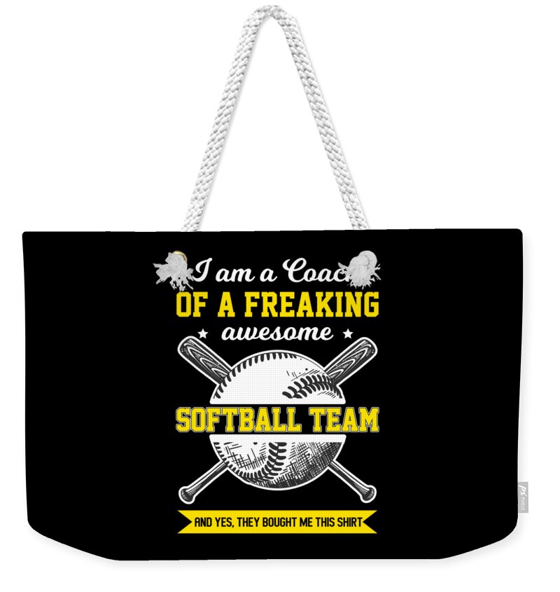 Softball Coach Pitcher Catcher Ball Bat Gift Weekender Tote Bag by Thomas  Larch - Pixels
