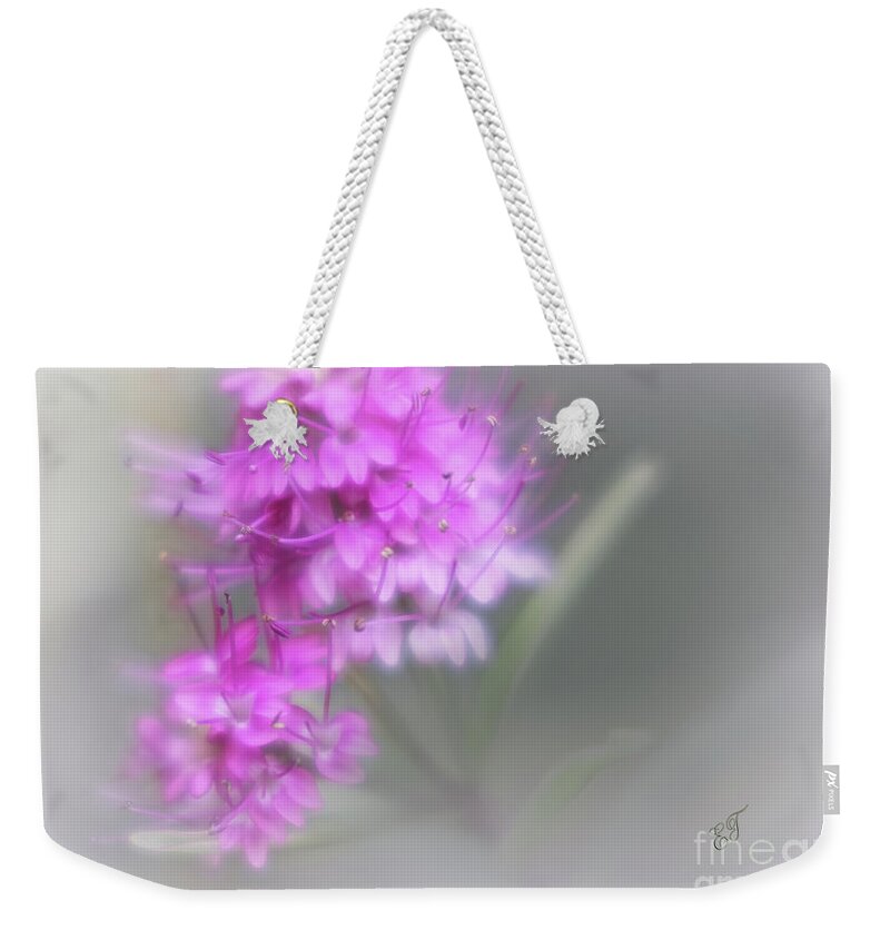 Flowers Weekender Tote Bag featuring the photograph Softly Hebe by Elaine Teague