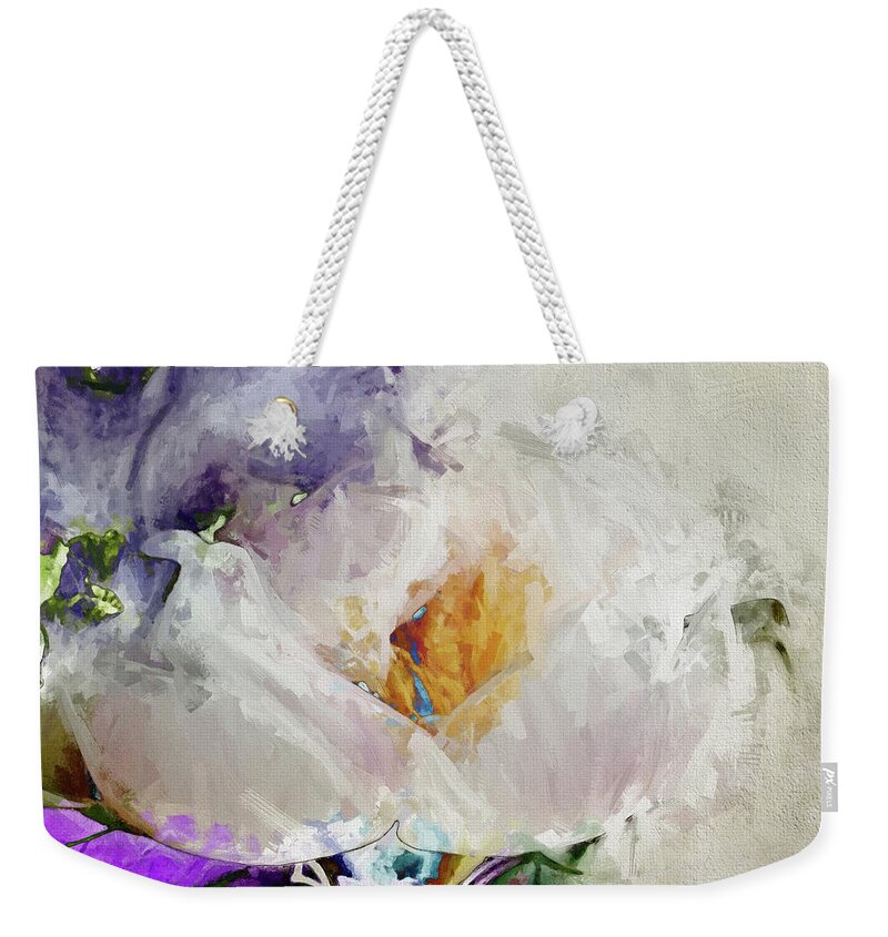 Abstract Weekender Tote Bag featuring the photograph Solar Bouquet by Karen Lynch