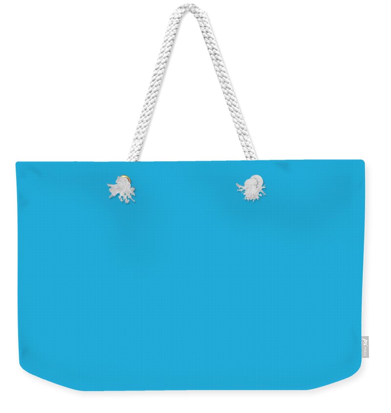 Blue Weekender Tote Bag featuring the drawing Solid Blue Color by Delynn Addams