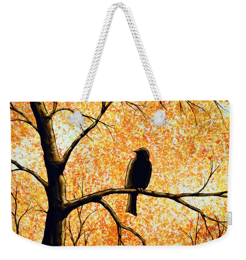 Blackbird Weekender Tote Bag featuring the painting Solitary by Amy Giacomelli