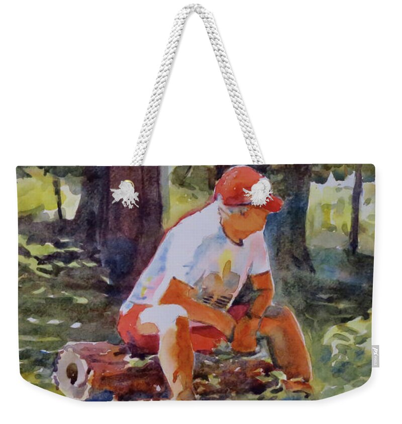Summer Weekender Tote Bag featuring the painting Solitude in Red by David Gilmore