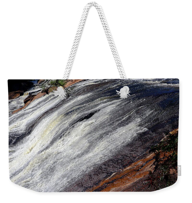 Towaliga River Weekender Tote Bag featuring the photograph Some High Falls Streaming by Ed Williams