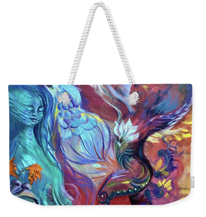 Dancer Weekender Tote Bag featuring the mixed media Song and Dance by Sofanya White