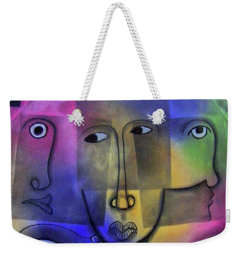 Abstract Weekender Tote Bag featuring the painting Song Of Songs by Winston Saoli 1950-1995