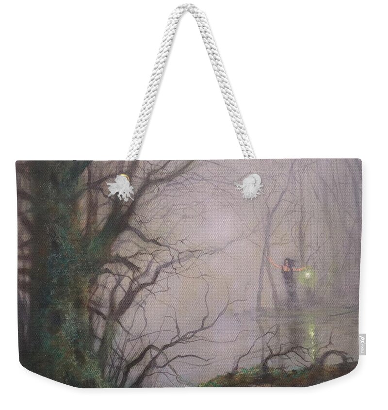 Halloween Weekender Tote Bag featuring the painting Sorceress by Tom Shropshire