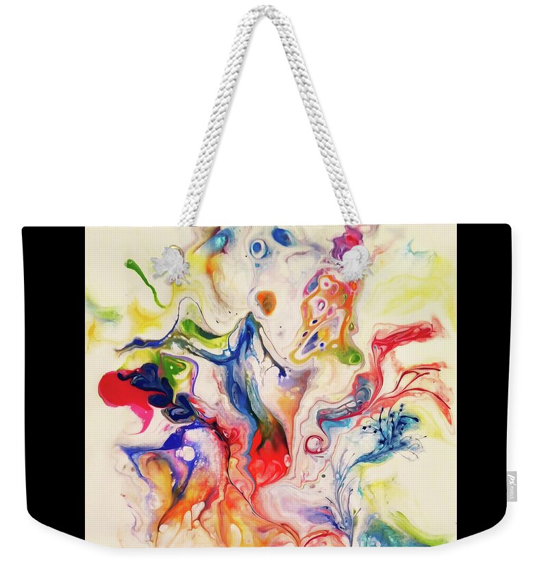 Colorful Weekender Tote Bag featuring the painting Soul Dance by Deborah Erlandson