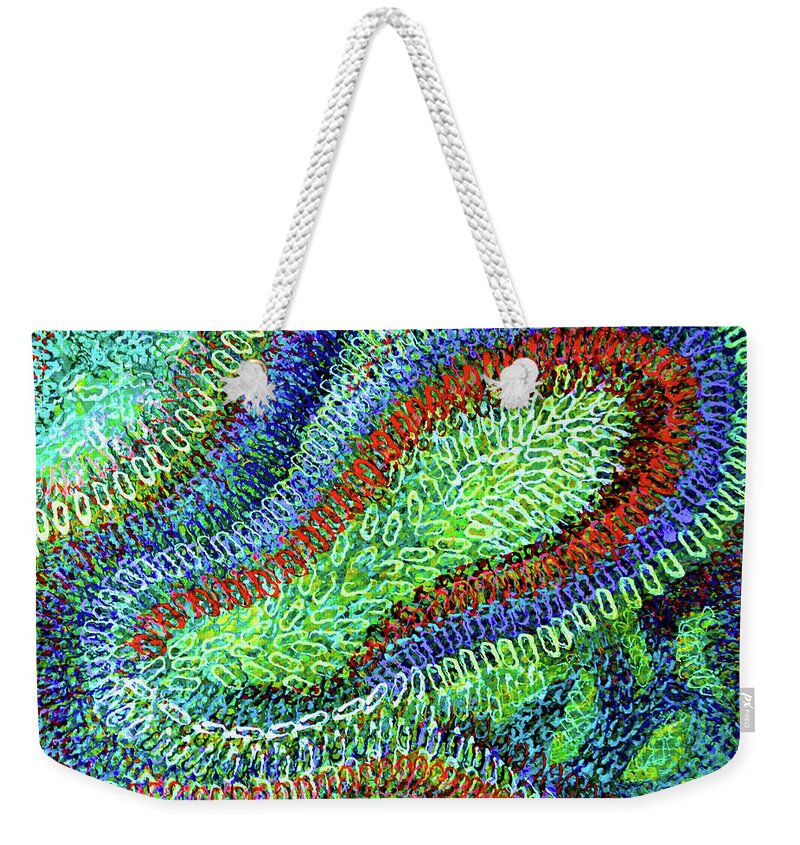  Weekender Tote Bag featuring the painting Soul's Permeability by Polly Castor