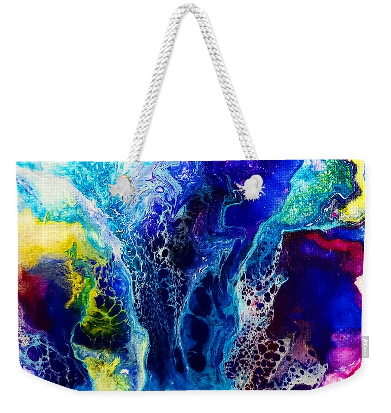 Abstract Weekender Tote Bag featuring the painting Sound of Spring by Christine Bolden