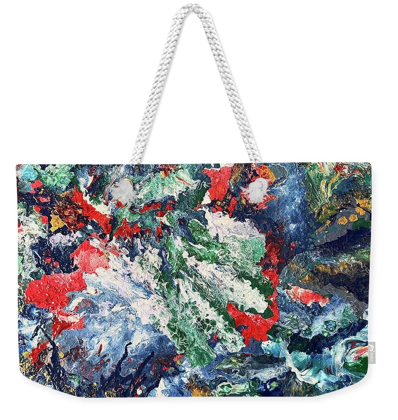 Abstract Weekender Tote Bag featuring the painting South Pacific by Denise Railey