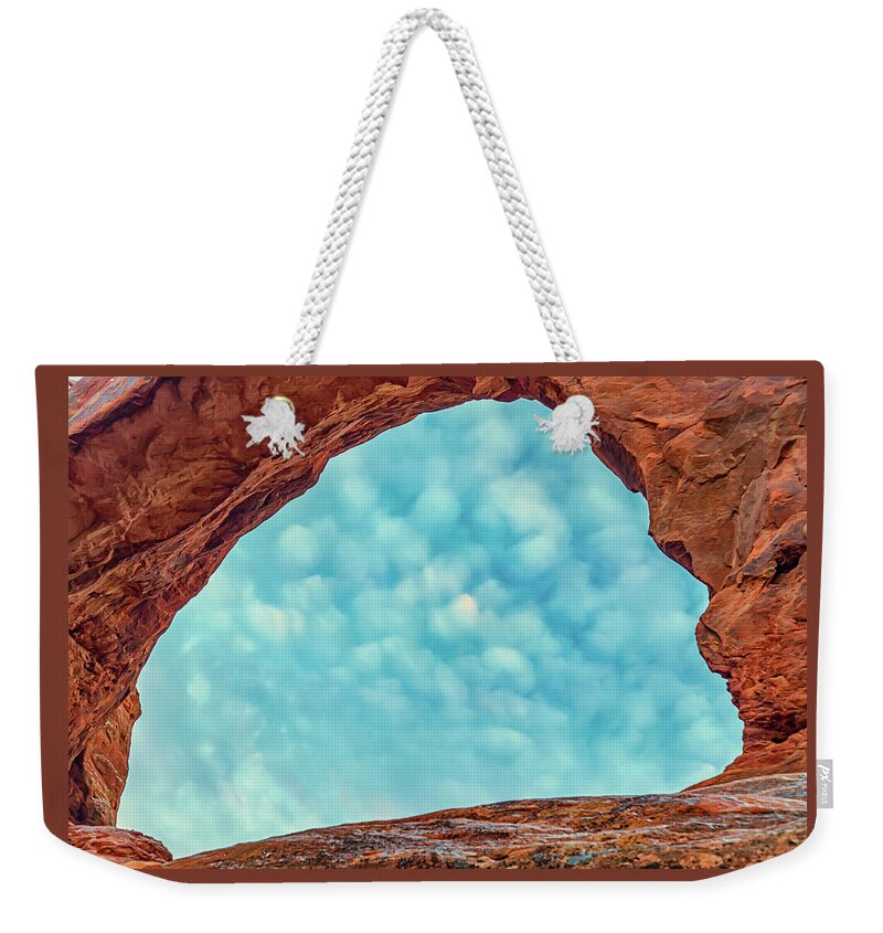 Landscape Weekender Tote Bag featuring the photograph South Window and Clouds by Marc Crumpler