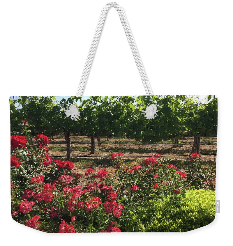 Southcoast Weekender Tote Bag featuring the painting Southcoast Vines by Roxy Rich