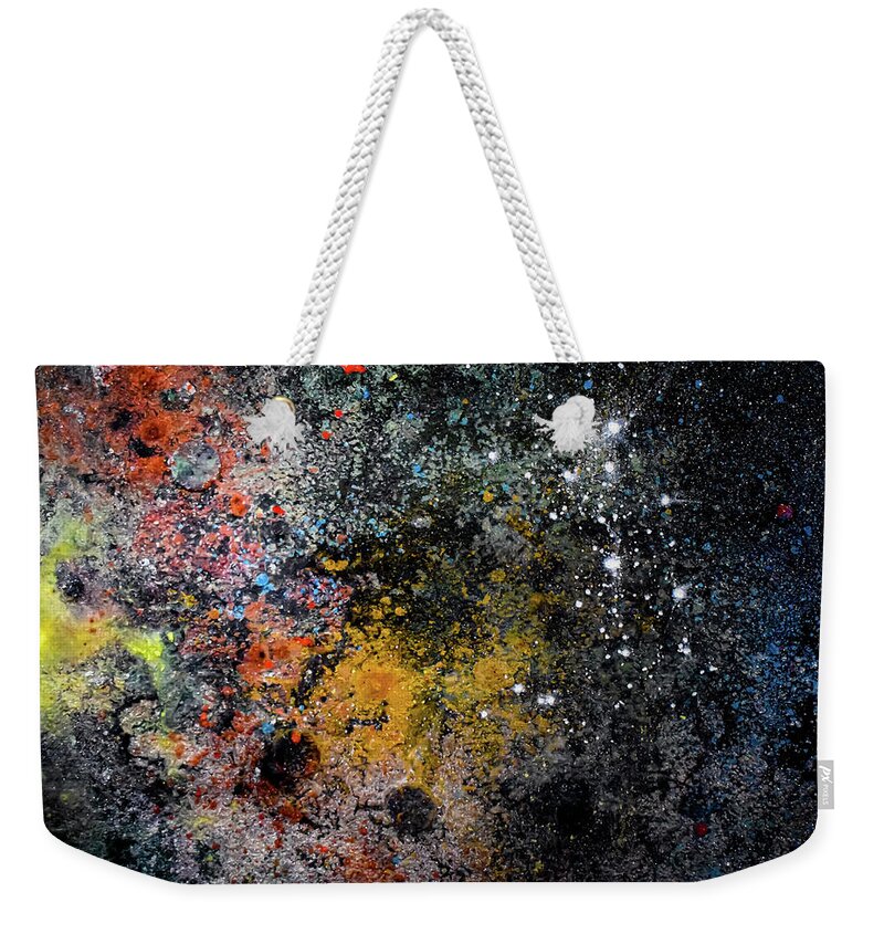 Space Weekender Tote Bag featuring the mixed media Space Nebula FOG Constellation 5412971 by Patsy Evans- Alchemist Artist