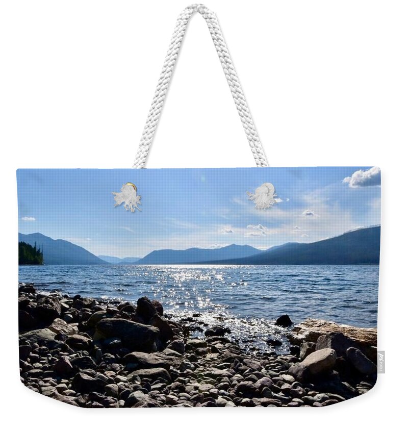 Glacier National Park Weekender Tote Bag featuring the photograph Sparkling Waters, Glacier NP by Susan Allen
