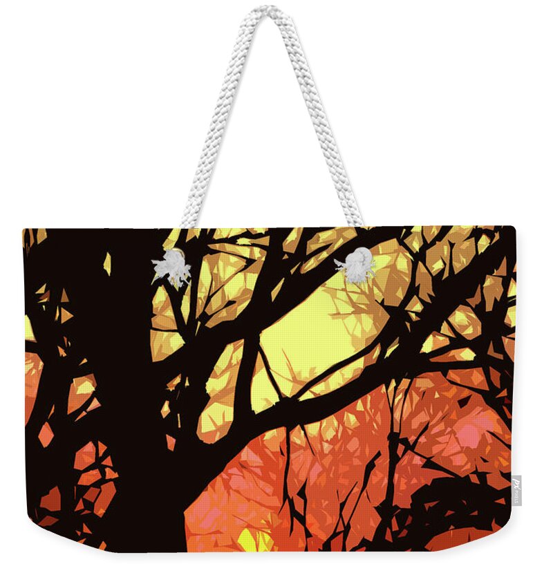 Sunset Weekender Tote Bag featuring the digital art Spectacular Sunset by Nancy Olivia Hoffmann