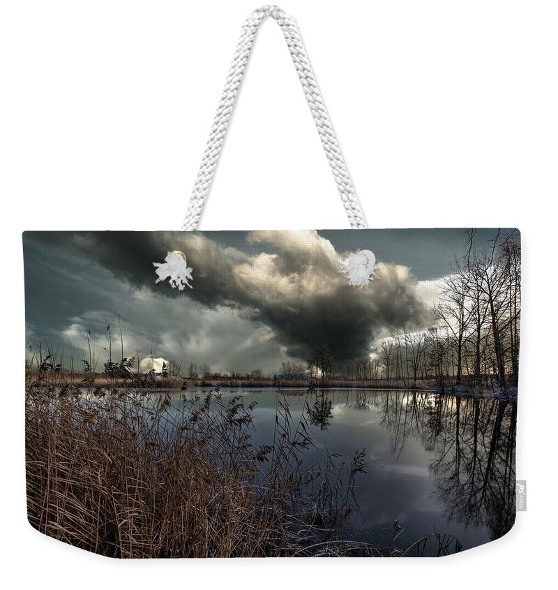 Photography Weekender Tote Bag featuring the photograph Spellbinding Cloud And Line Of Trees Latvia by Aleksandrs Drozdovs