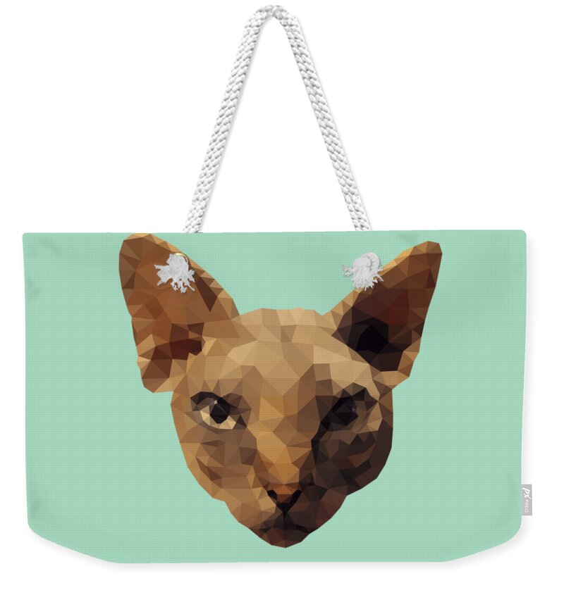 Sphynx Weekender Tote Bag featuring the digital art Sphynx Cat by Jindra Noewi