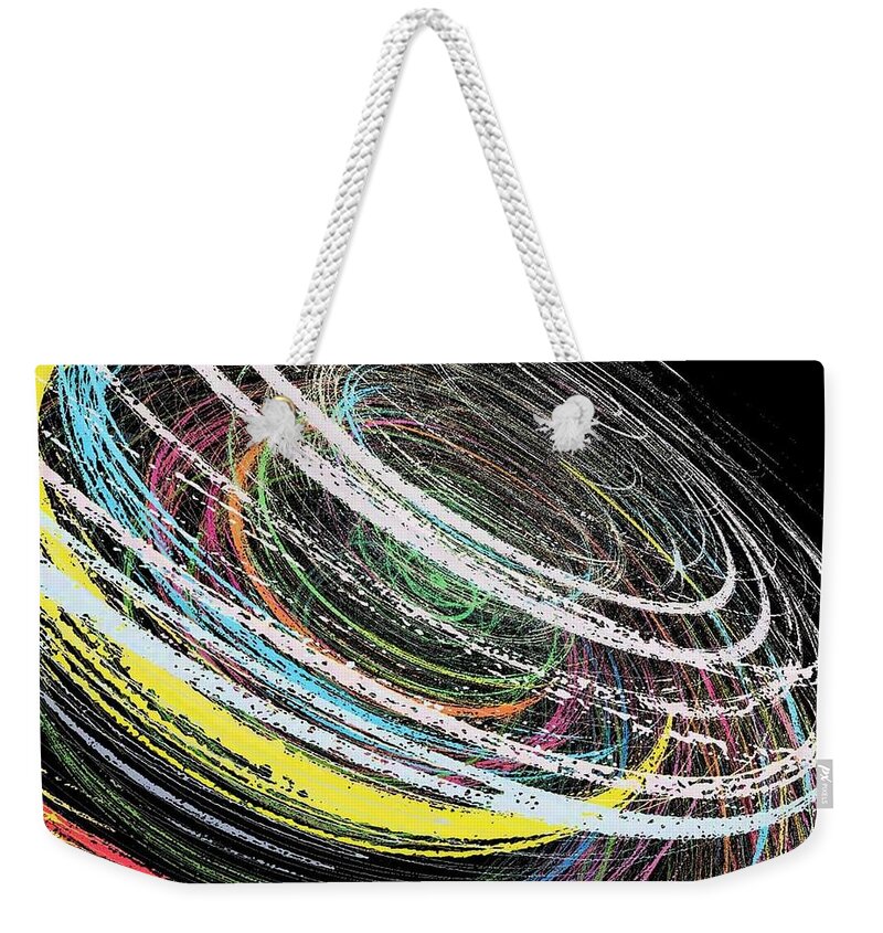  Weekender Tote Bag featuring the mixed media Spin of Colors by SarahJo Hawes