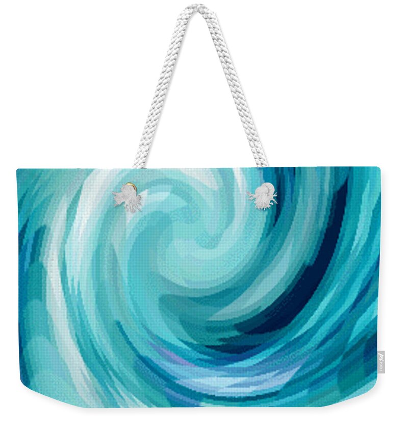 Abstract Weekender Tote Bag featuring the digital art Spinning Naked by Vallee Johnson
