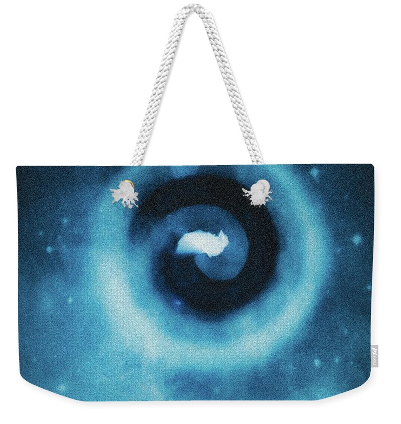 Spiral Weekender Tote Bag featuring the digital art Spiral Ocean by Auranatura Art