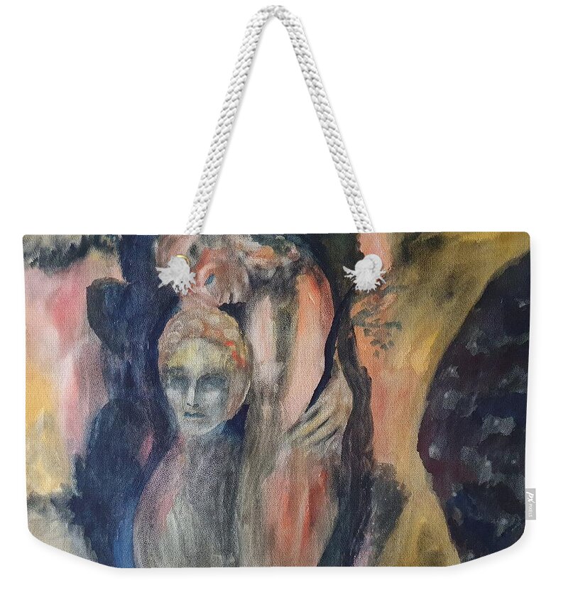 Sculpture Weekender Tote Bag featuring the painting Spirits of the Trees by Enrico Garff