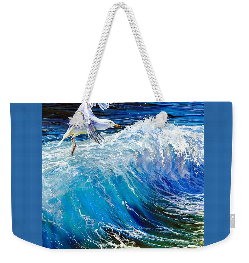 Seagull Weekender Tote Bag featuring the painting Splash of Colour by R J Marchand