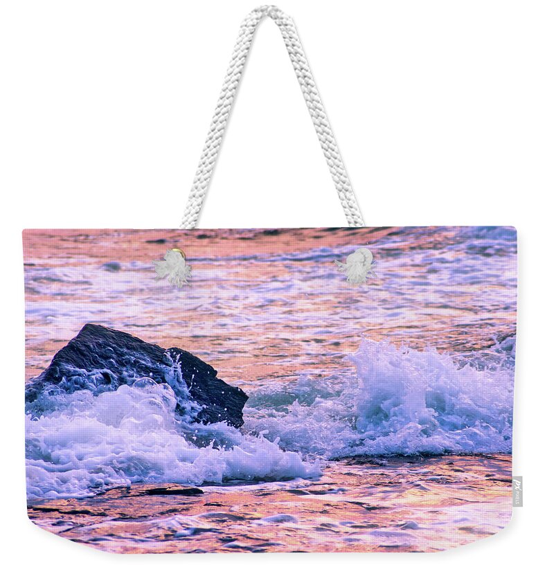 Bubbles Weekender Tote Bag featuring the photograph Splashing Sea Foam by Anthony Sacco