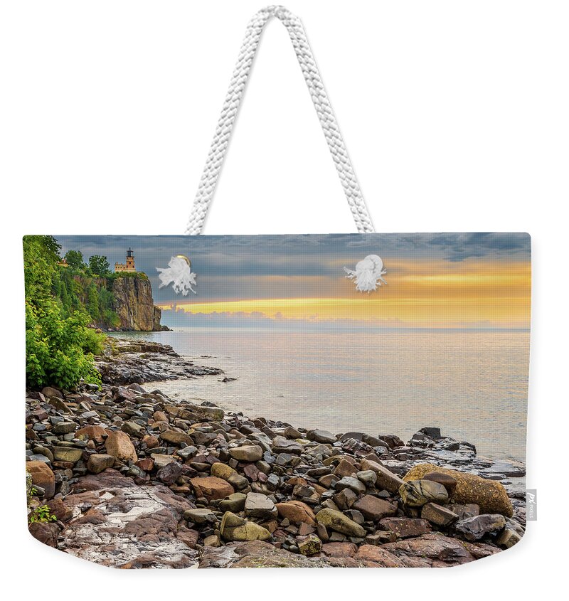 Split Rock Lighthouse Weekender Tote Bag featuring the photograph Split Rock Lighthouse by Sebastian Musial