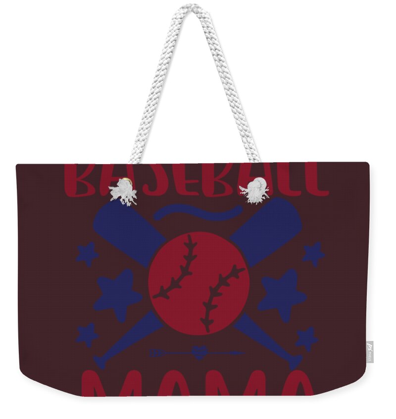 Sport Weekender Tote Bag featuring the digital art Sport Fan Gift Baseball Mama Funny Quote by Jeff Creation