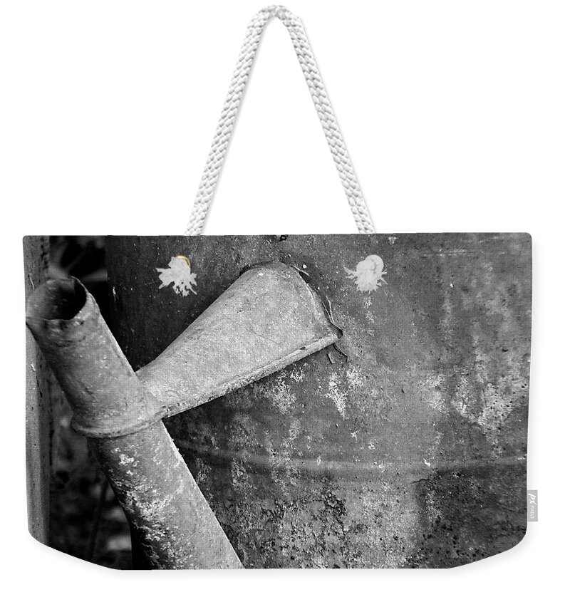 Black And White Weekender Tote Bag featuring the photograph Spouting Off by Wild Thing