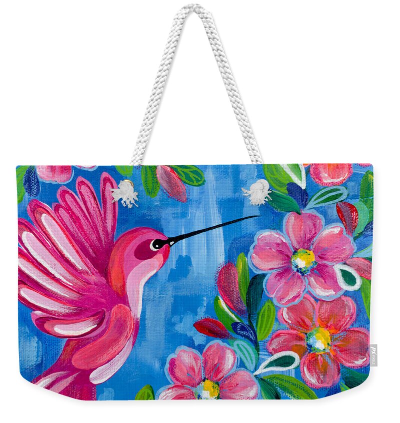 Hummingbird Weekender Tote Bag featuring the painting Spread Your Wings by Beth Ann Scott