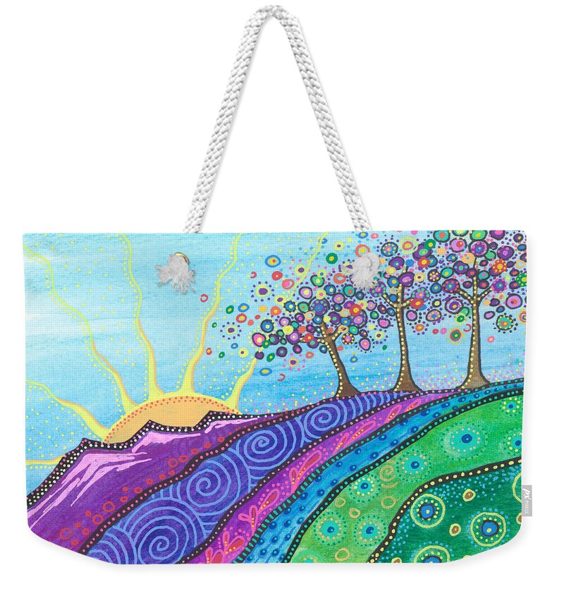 Mountain Landscape Painting Weekender Tote Bag featuring the painting Spreading Joy by Tanielle Childers