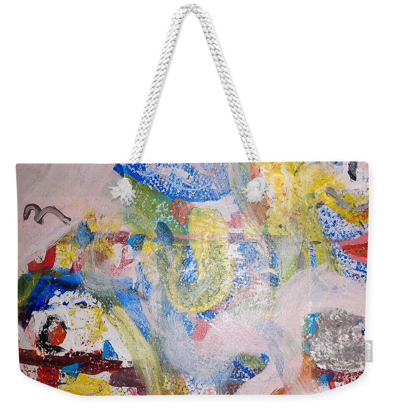Earthworms Weekender Tote Bag featuring the painting Spring Awakens by Suzanne Berthier