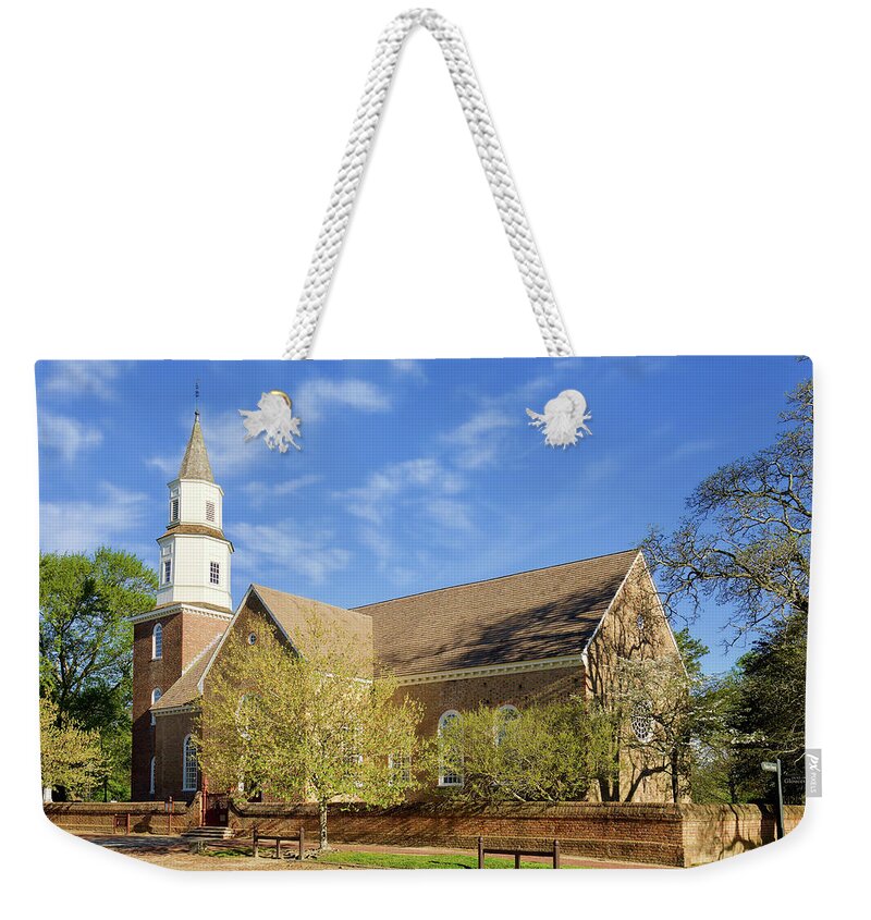 Bruton Parish Church Weekender Tote Bag featuring the photograph Spring Day at Bruton Parish by Rachel Morrison